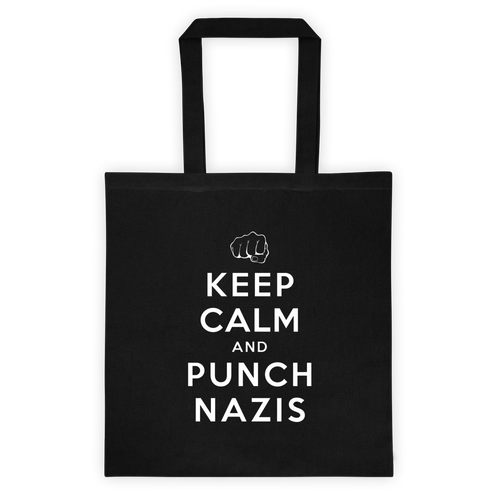 Keep Calm and Punch Nazis Tote Bag