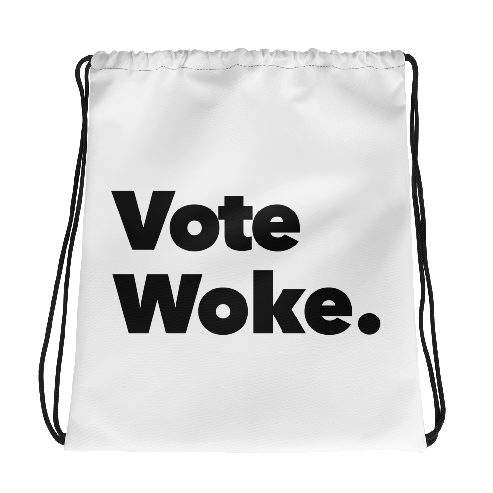 Vote Woke Drawstring Bag